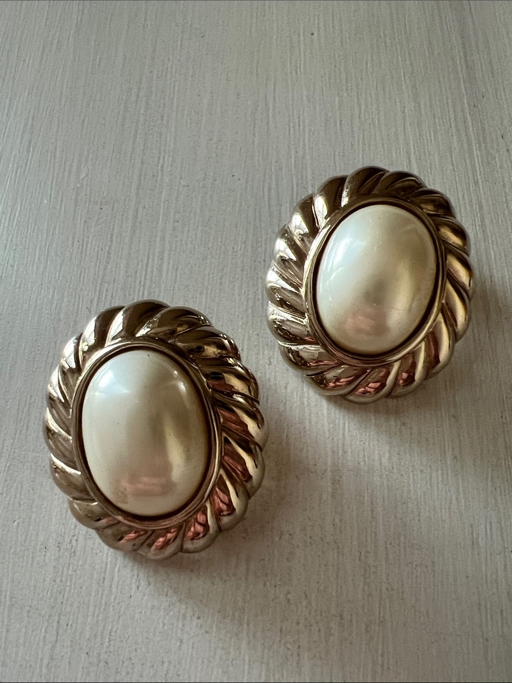 Vintage Panetta Faux Pearl Clip-On Earrings